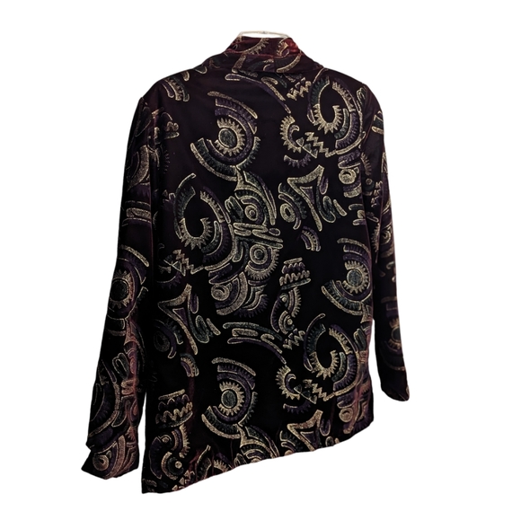 A.C. Sport Dark Purple Velvet Textured Blazer 10 - Picture 2 of 4